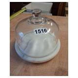 Small Marble Base Glass Dome Display Cloche