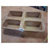 Pampered chef ceramic 4 loaf bread pan