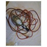 Shop drop light with long red cord