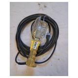Yellow shop drop light with long cord