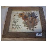 Old framed pressed floral wall art