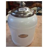 Tall white cookie jar
