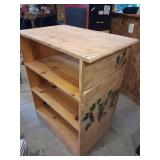 Nice extra deep wooden shelving unit - hand paintd
