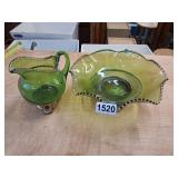 Beautiful EAPG US GLASS COLORADO GREEN glassware