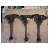 3 nice cast iron tub feet