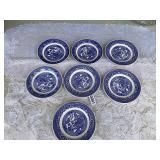 7- willow Ware Royal China 6 inch plates