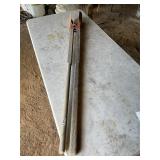 Wood handle post hole diggers