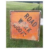Road work 1000 ft sign