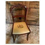 Vintage chair with sewn fabric seat