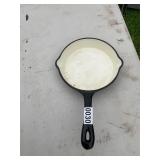 Cast iron enamel coated skillet