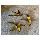 3- wood and brass duck decor