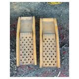 Yellow metal car ramps