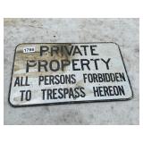 Private property aluminum sign