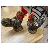 2- ceramic chicken/ rooster figures
