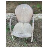 Vintage shell design metal chair