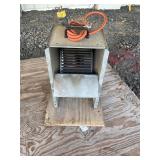 Squirrel cage fan with orange cord