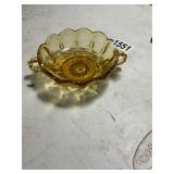 Vaseline depression, glass dish with handles