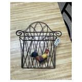 Metal chicken basket wall pocket