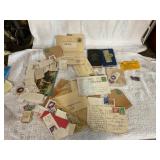 Cotton belt notepads, post cards, old stamps