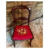 Vintage chair with sewn fabric seat