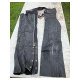 Size medium leather motorcycle chaps with tags