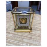Le coultre glass and brass toned clock