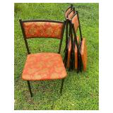 4- vintage folding metal and vinyl chairs