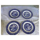 4- willow Ware Royal China, 9 inch plates
