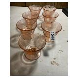 7- pink depression, patterned glasses