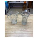 Star of David pitcher and vase