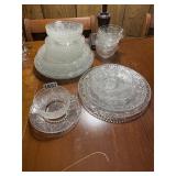 24 piece glass dishes, 4 place settings