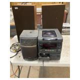 AIWA radio, cassette, CD player, 2 Norman speakers