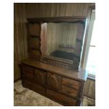 Wood dresser and mirror