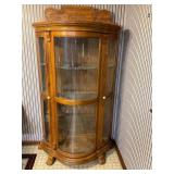 Lighted curved curio cabinet / hutch