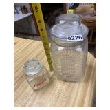 Folders canister and large glass canister w/lid