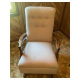 Wood and fabric rocking chair