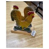 Cast iron rooster chicken napkin holder