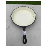 Cast iron enamel coated skillet