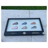 Harley Davidson, gas tank collection shadowbox