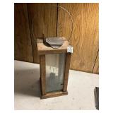 Vintage wood and wire handle candle holder