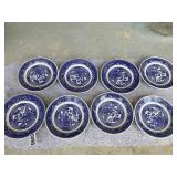 8- blue and white saucer bowls ï¿½ 6 inches