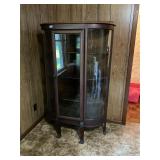 Antique curved curio cabinet 60 + years old