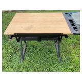 Metal and wood top abstract/art/drawing table
