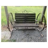 Wagon wheel bench - 4 ft