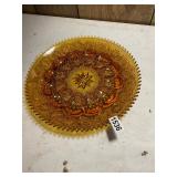 Amber colored deviled egg platter