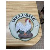 Welcome chicken door decor