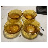 4- Amber depression, patterned bowls