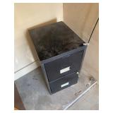 Black two drawer filing cabinet