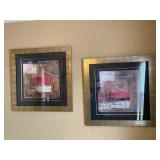 Pair of large square pictures