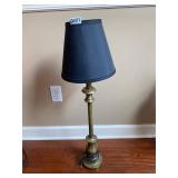 Tall, skinny table lamp, black shade